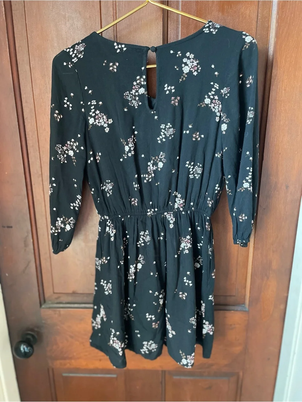 abercrombie kids girls size 13/14 black floral dress